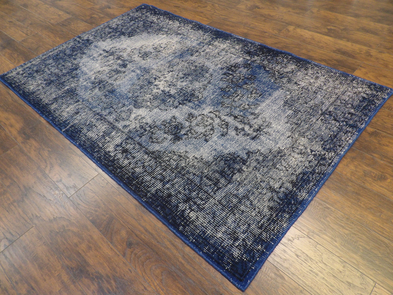 Full view of Over Dye Vintage Persian Kerman Design rug
