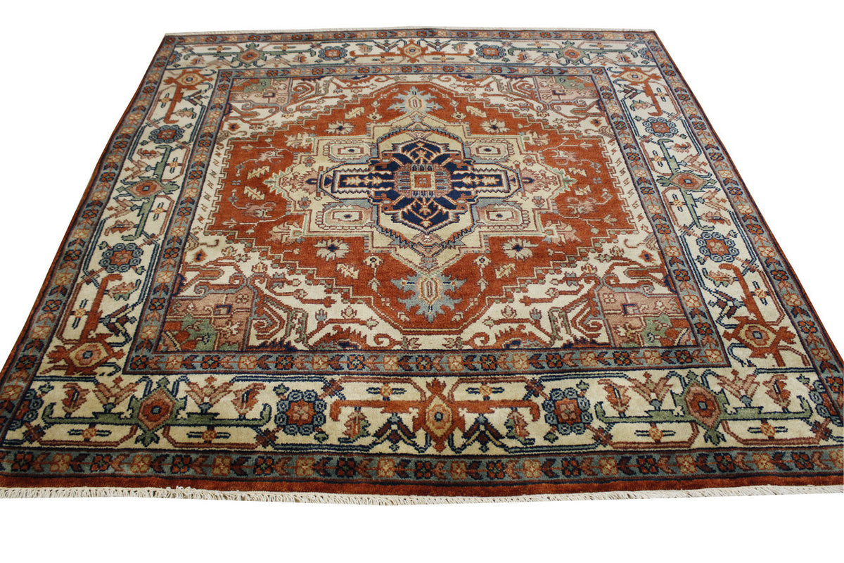 Full view of Tribal Indo Heriz rug