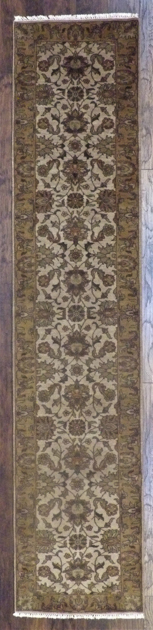 Jaipur Kashan Antique Wash hand-knotted wool rug in Gold & Beige, full view
