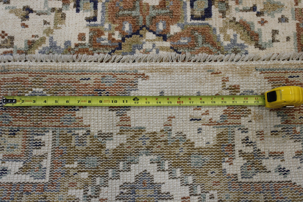 Beige & Rust Transitional Abstract Broken Design rug in room setting