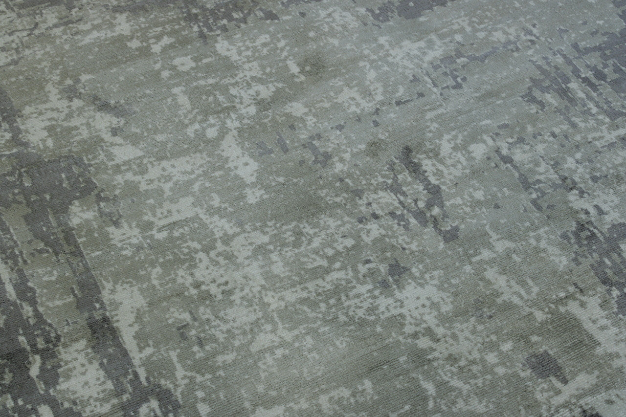 Close-up of silk pile, Multi-Color & White rug