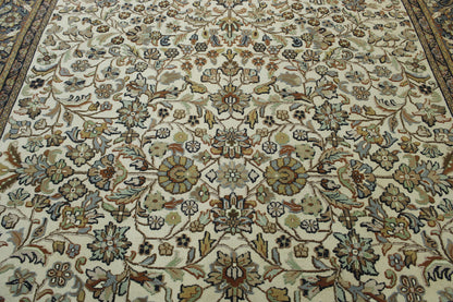 Close-up of wool pile, Brown & White rug