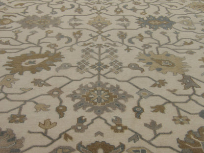 Turk Oushak Natural-dye 9'0"x12'0" Hand-knotted Rug-w290