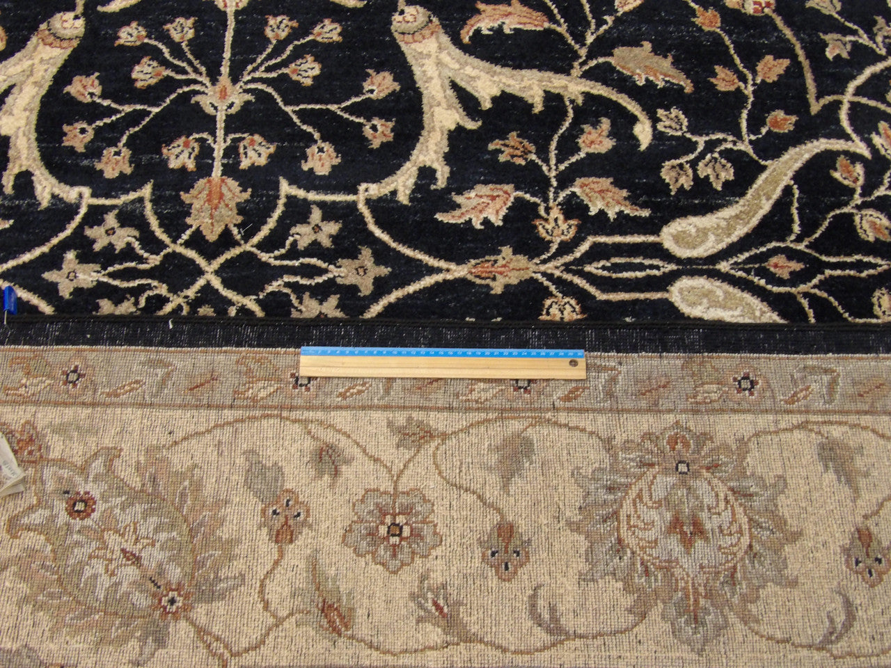 Ziegler Oushak / Peshawar hand-knotted wool rug in Black, 9'1" x 12'0", SKU w272