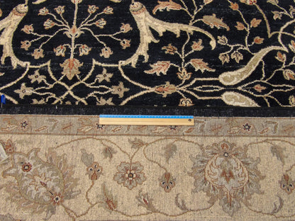 Ziegler Oushak / Peshawar hand-knotted wool rug in Black, 9'1" x 12'0", SKU w272