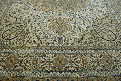 Traditional Fine Qum rug corner detail