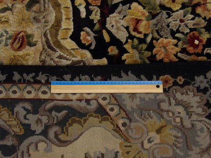 Abusson Traditional hand-knotted wool rug in Black, 8'10" x 11'10", SKU con1