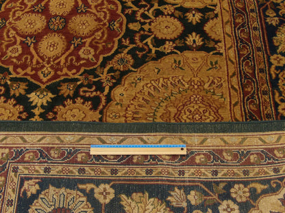 Full room view of oversized Agra Ziegler hand-knotted rug