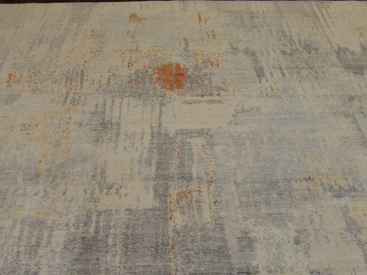 Back of Abstract Oxidized Mosaic Design hand-knotted rug