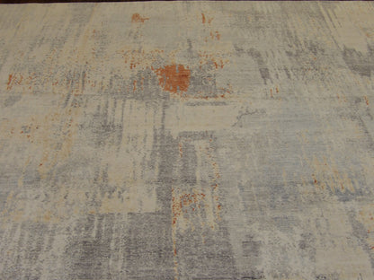 Back of Abstract Oxidized Mosaic Design hand-knotted rug