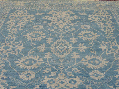 Oushak Chobie wool texture close-up, blue and gray