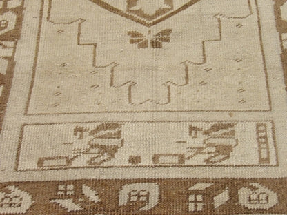 Full view of vintage Oushak rug