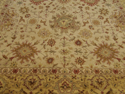 Ziegler tie-dye rug border detail, beige and gold