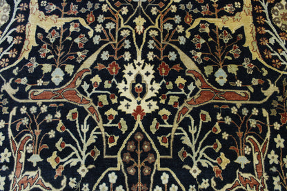 Close-up of wool pile, Blue & Beige rug