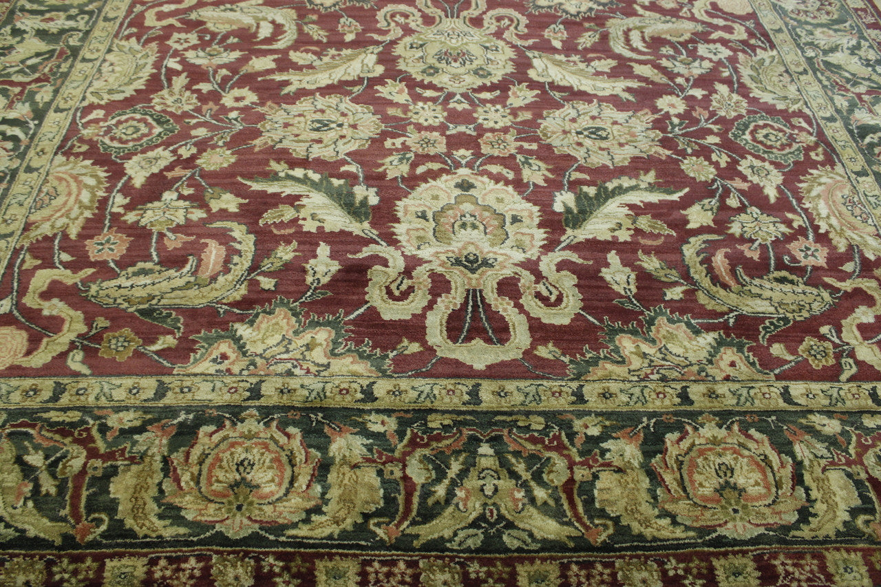 Back of Traditional Fine Mashad hand-knotted rug