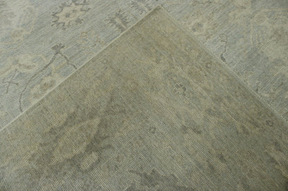 Oushak Wash Chobi hand-knotted wool rug in Blue, full view