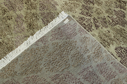 Brown 5'2" x 7'10" Modern Abstract Design Hand knotted Wool/Silk Rug - Sku: w2253