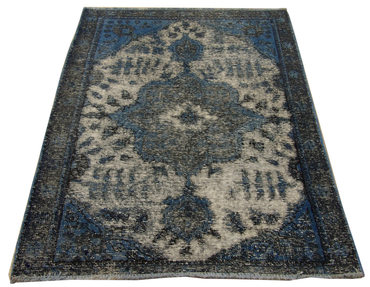 Vintage Overdye rug border detail
