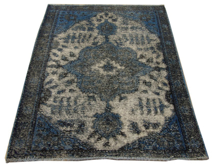 Vintage Overdye rug border detail