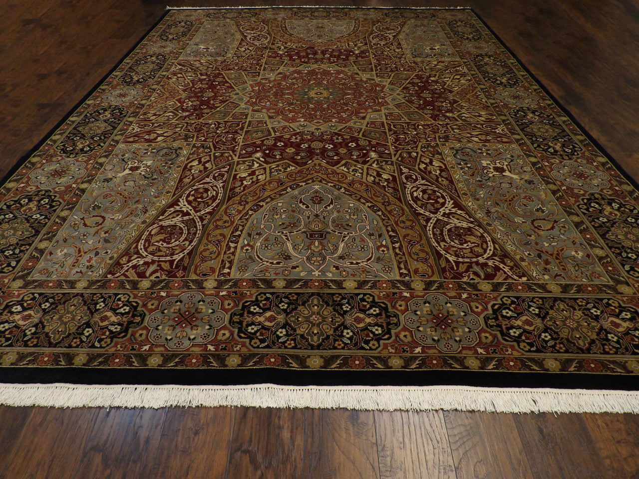 Back of Fine Persian Qum Mood Design hand-knotted rug