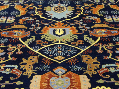 Back of Colorful Modern Rich Ziegler Design hand-knotted rug