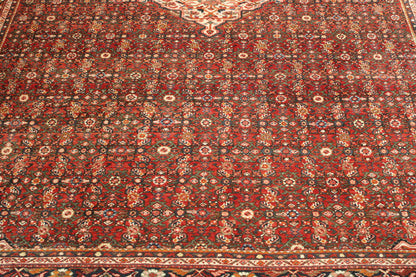 Blue & Pink Traditional Antique Bidjar rug in room setting