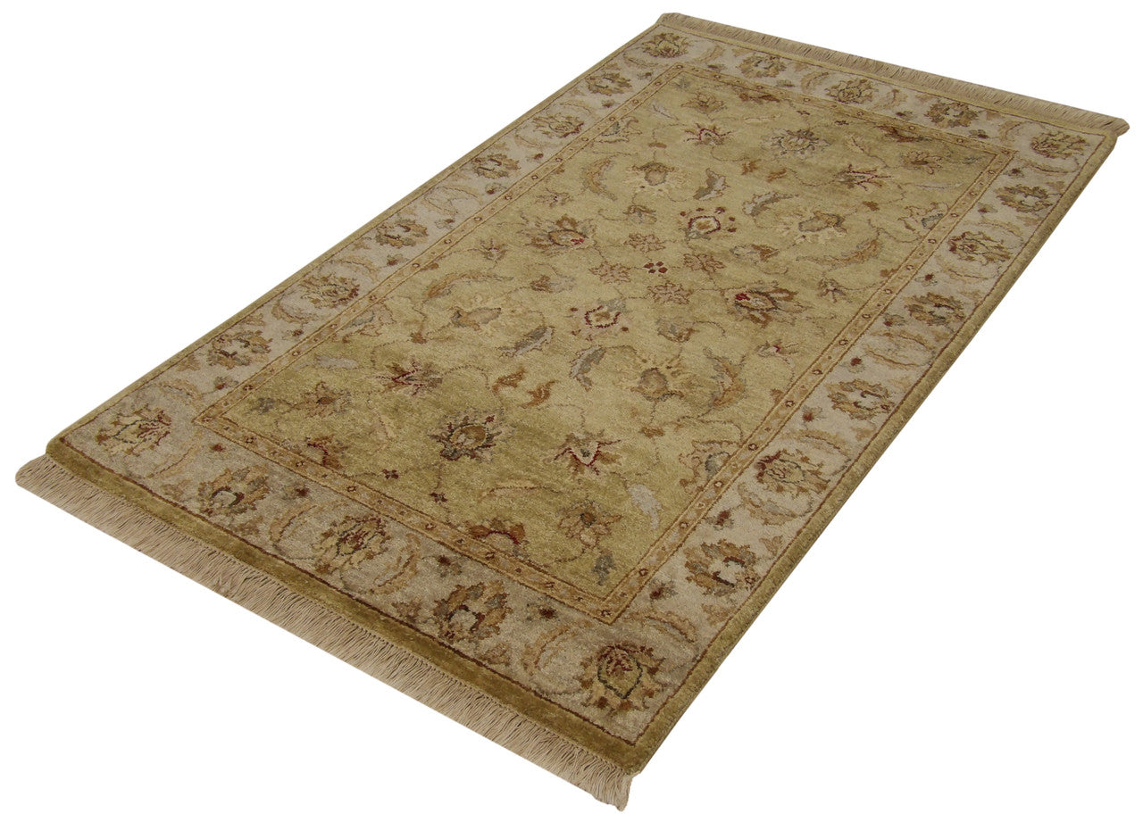Traditional hand-knotted wool rug in Blue, 3'1" x 5'1", SKU w112