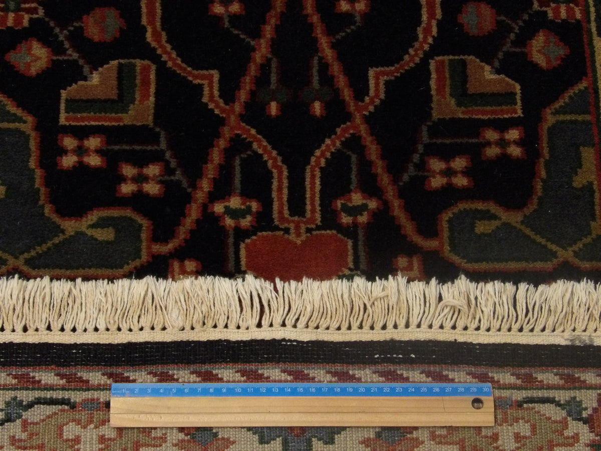 Blue & Gold Turkish Weave Ziegler rug in room setting