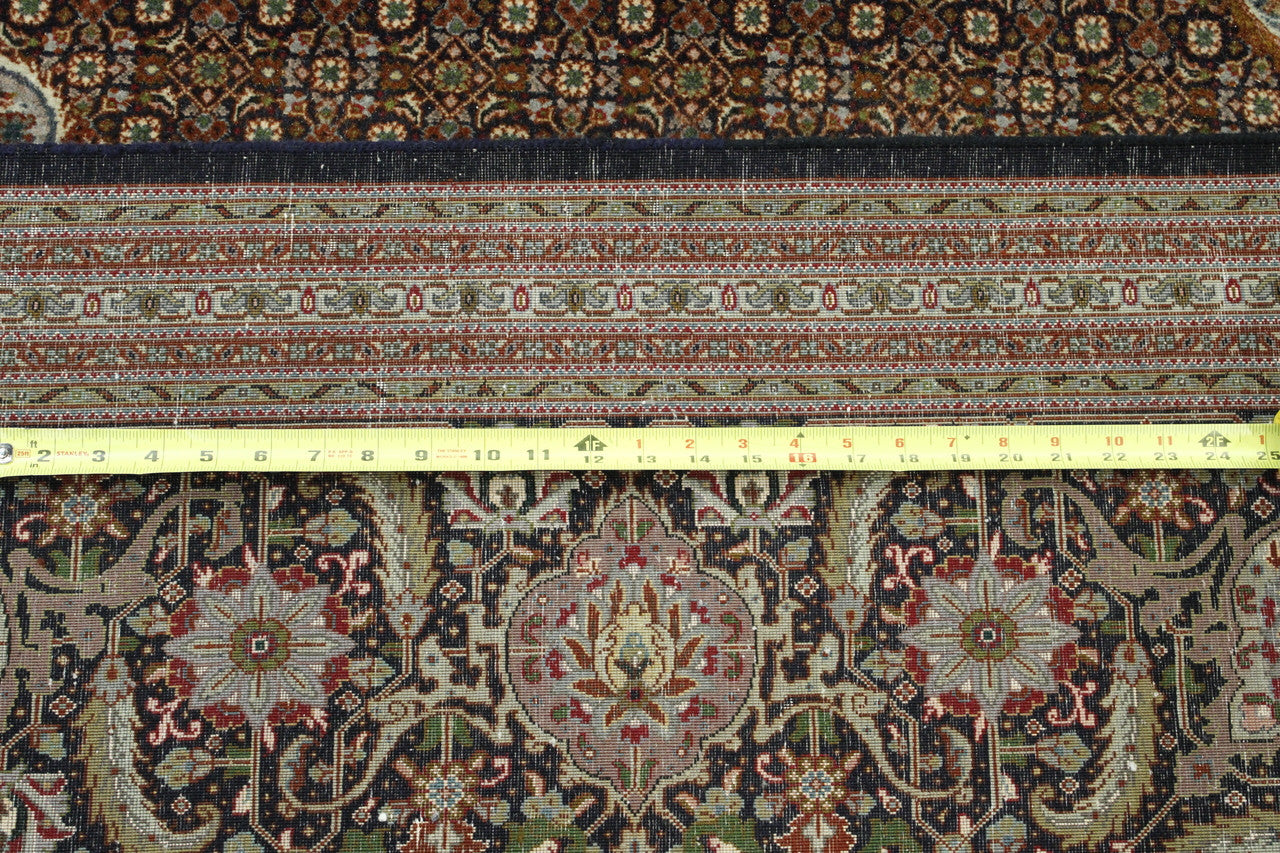Close-up of wool pile, Black & Brown rug