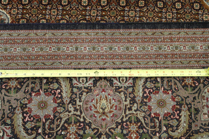 Close-up of wool pile, Black & Brown rug