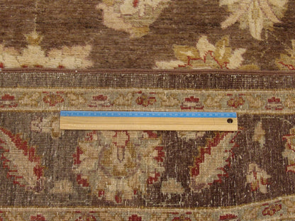 Full room view of Oushak Chobie antique wash hand-knotted rug