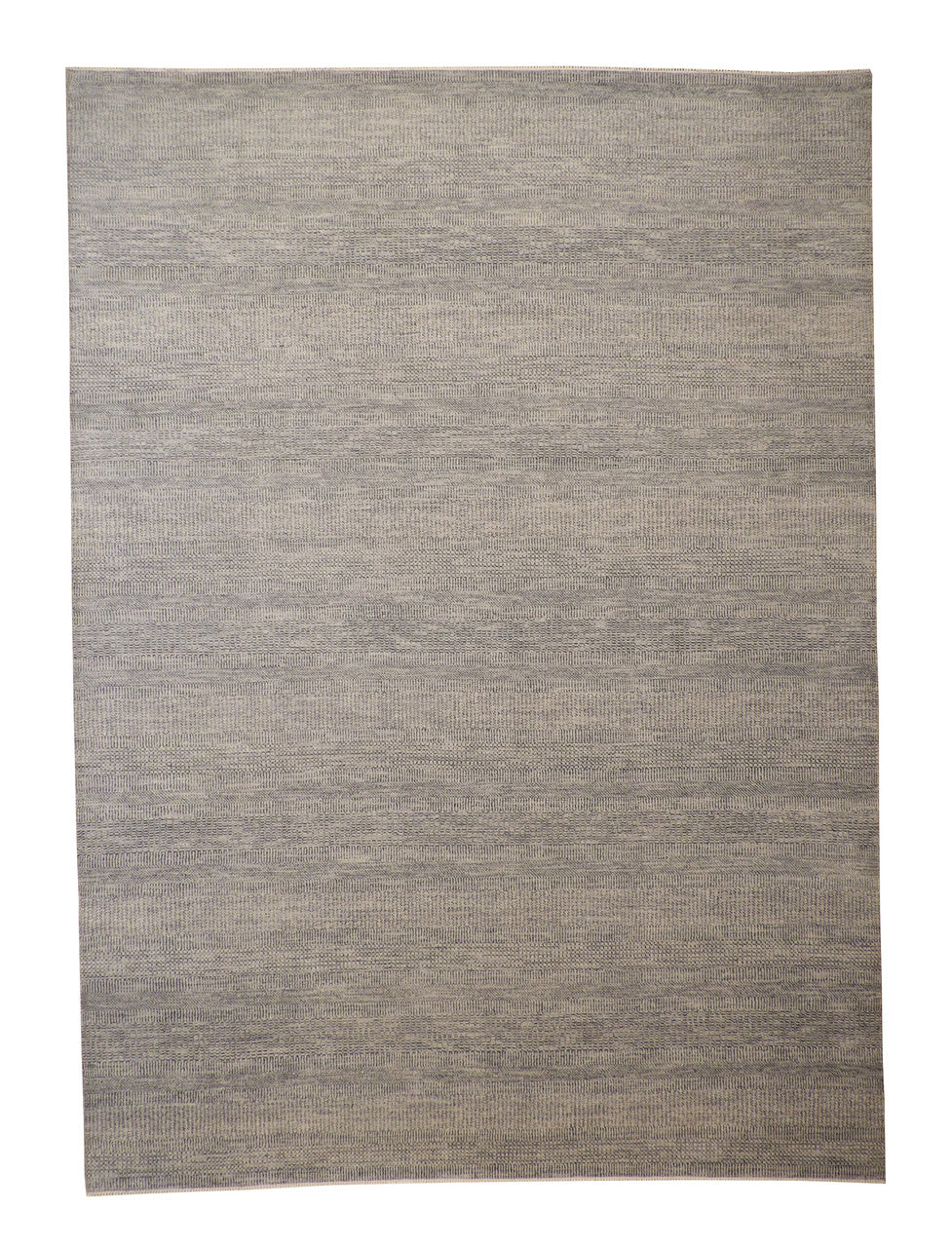 Modern Grass Design hand-knotted wool rug in Blue & Gray, full view