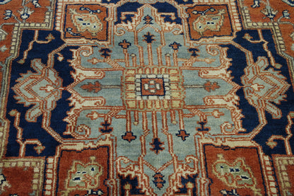 Tribal Heriz Design rug border detail
