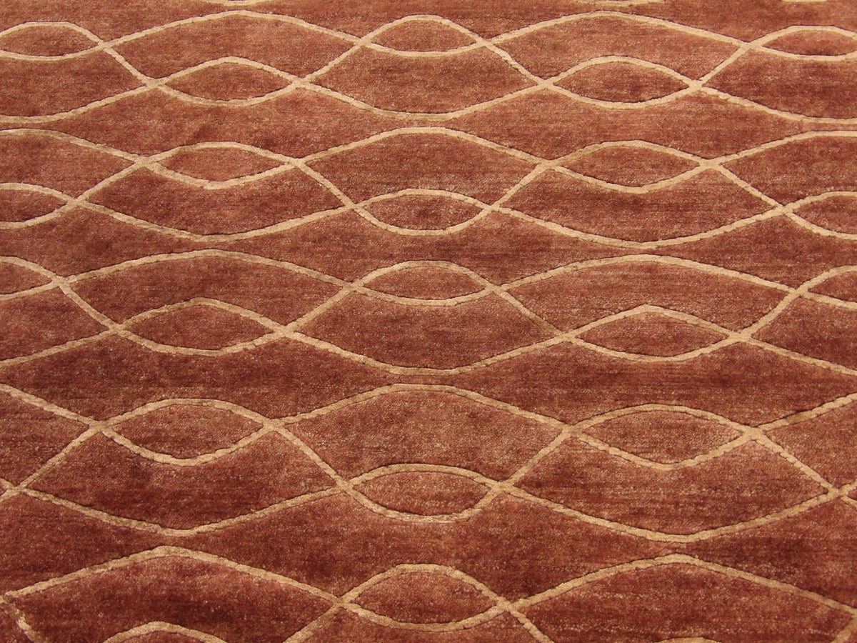 Modern Wave Design High Low rug border detail