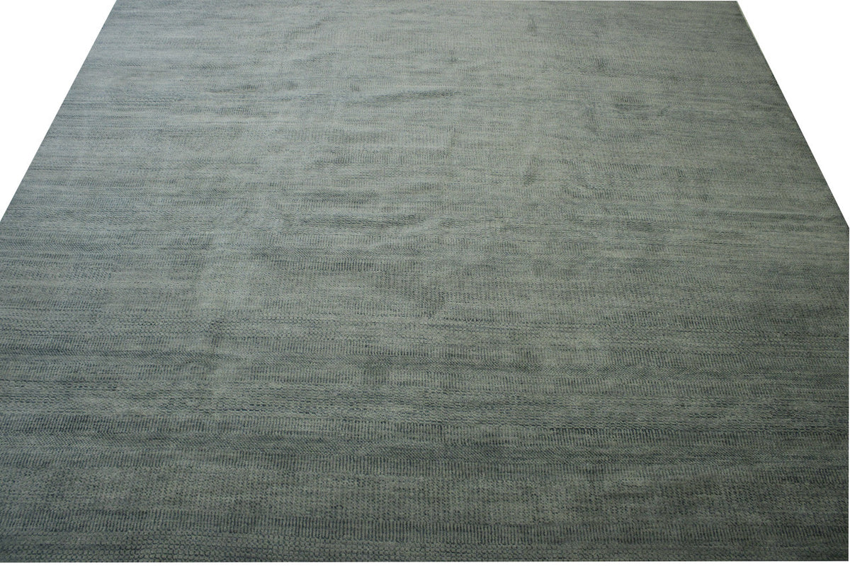 Close-up of wool pile, Blue rug