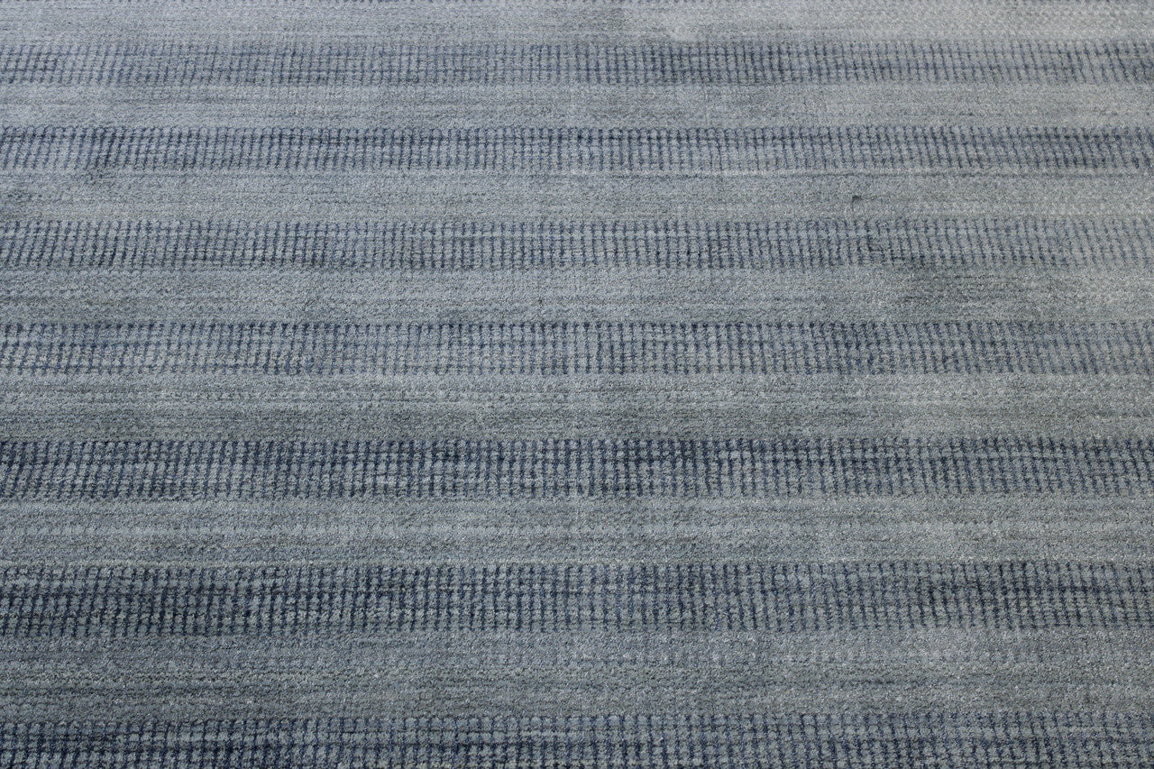 Close-up of wool pile, Blue & Gray rug