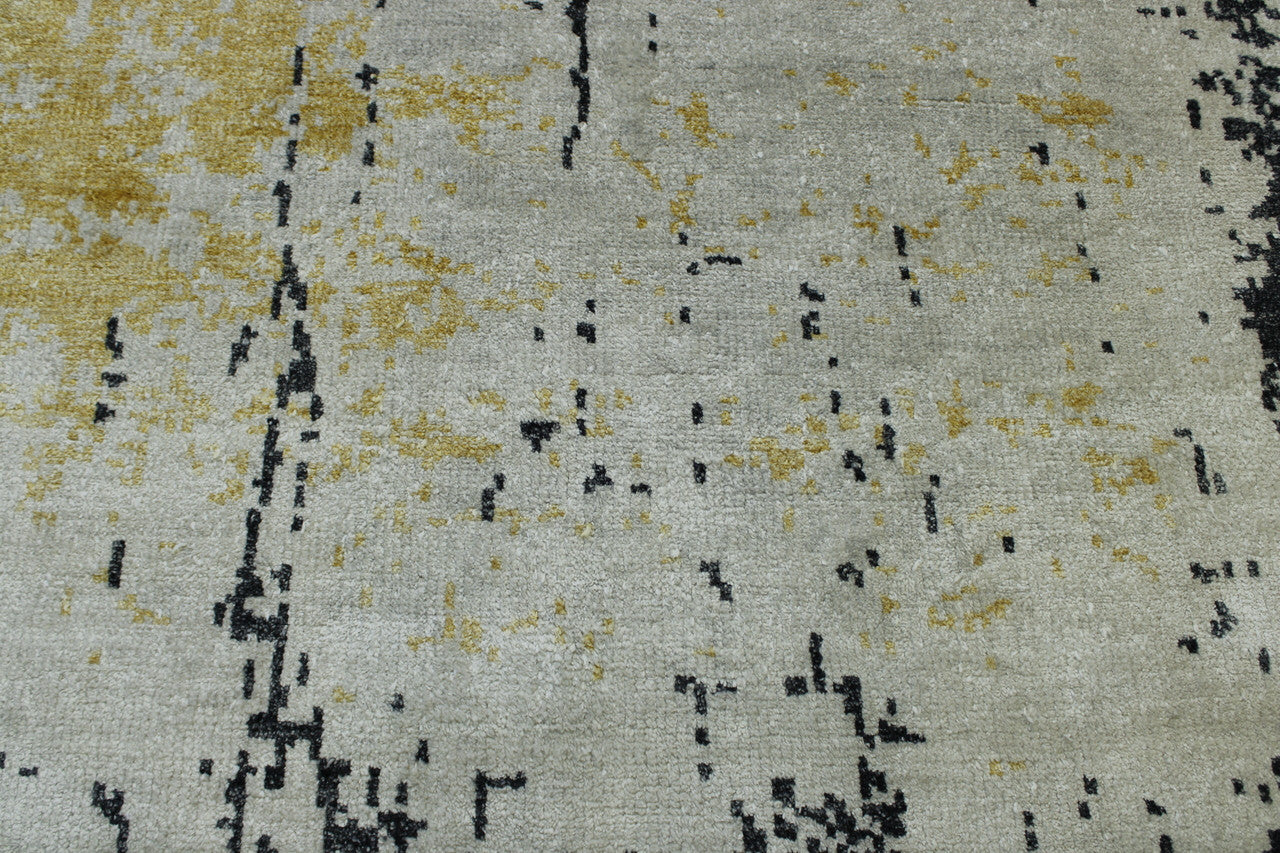Back of Modern Abstract Design hand-knotted rug