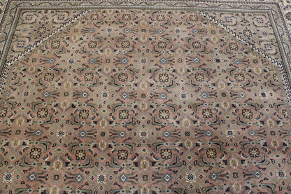 Close-up of wool pile, Beige & Pink rug