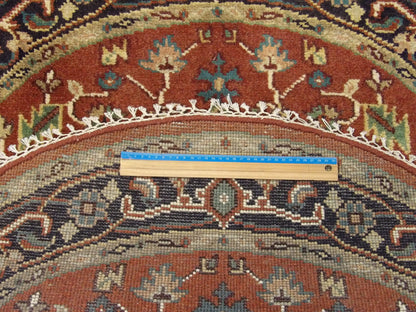 Blue & Red Tribal Heriz rug in room setting
