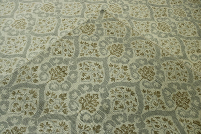 Tribal Ikat hand-knotted wool rug in Brown & Gray, full view