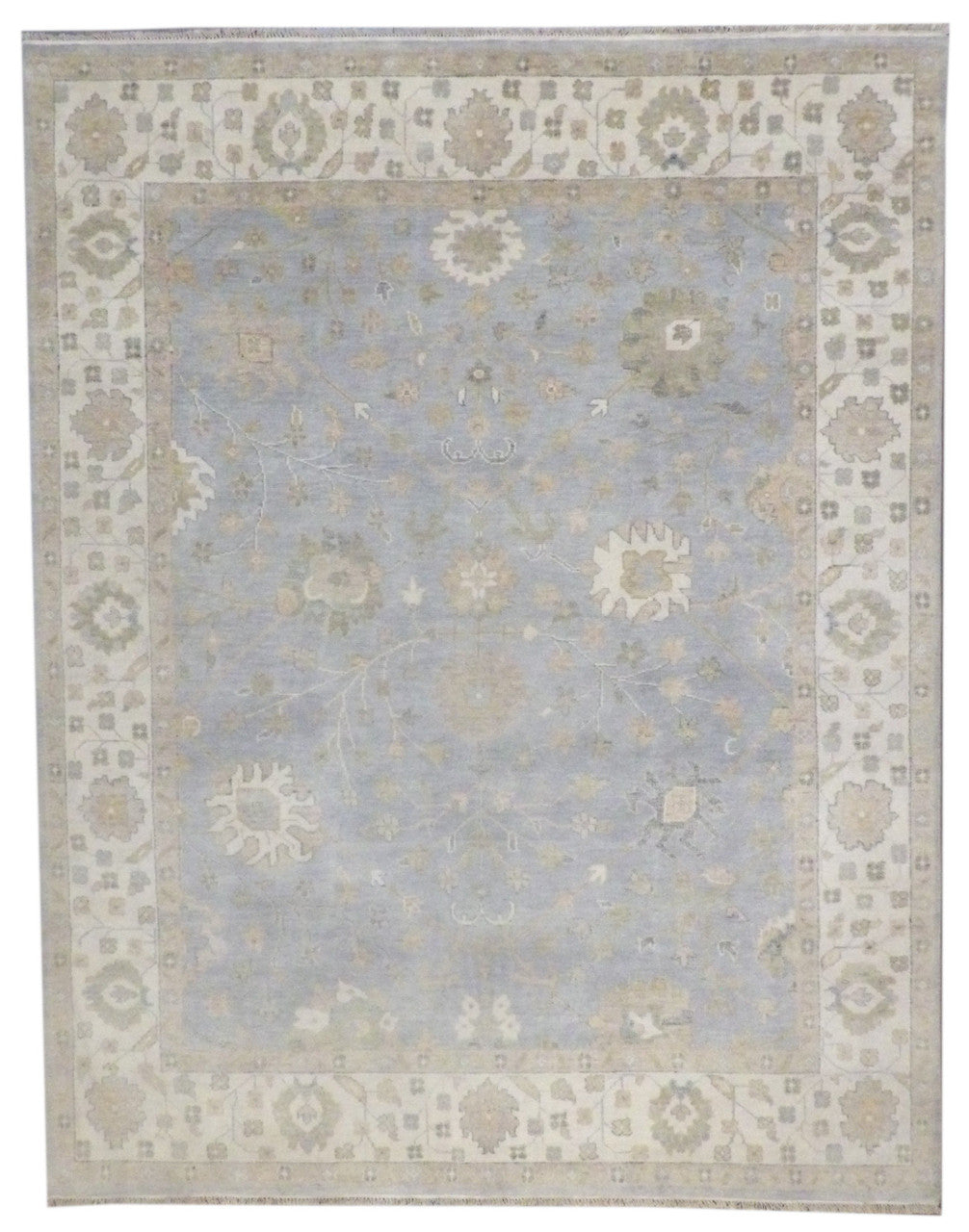 Turk Anatolian Oushak Wash hand-knotted wool rug in Blue & Beige, full view