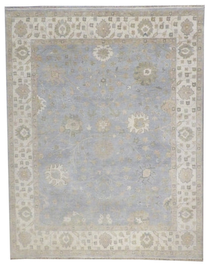 Turk Anatolian Oushak Wash hand-knotted wool rug in Blue & Beige, full view