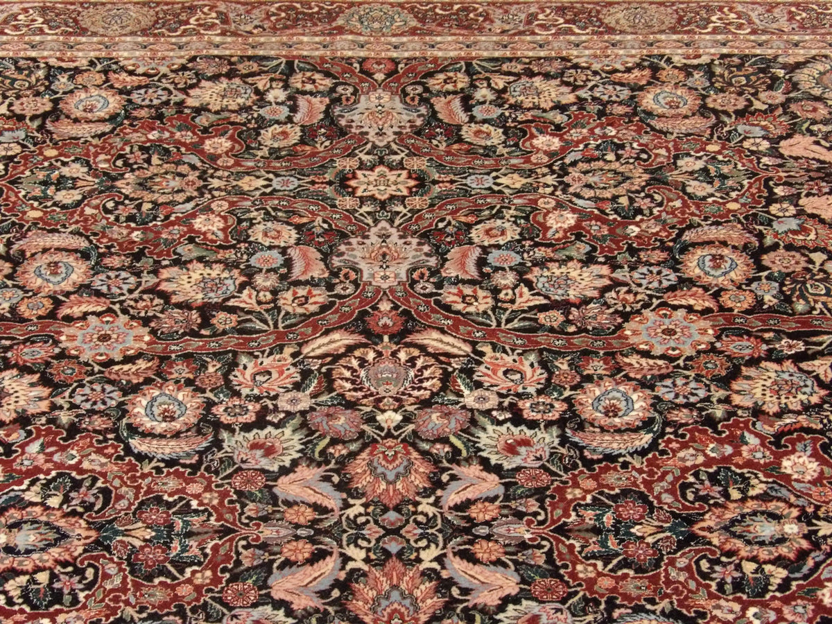 Back of Kashan hand-knotted rug