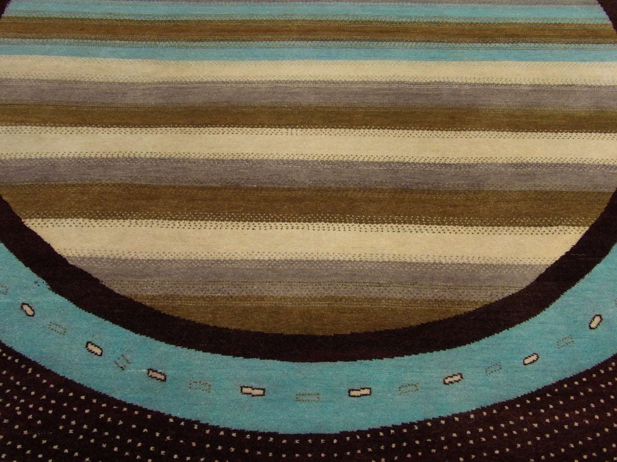 Modern Persian Gabbeh rug border detail