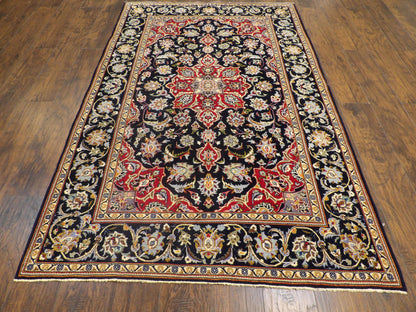 Fine Persian Qum rug corner detail