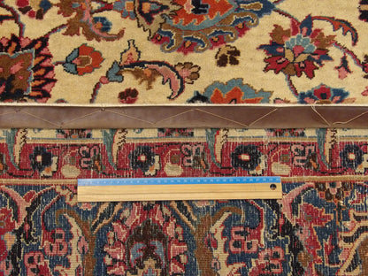 Blue & Beige Persian Semi Antique Khorasan rug in room setting