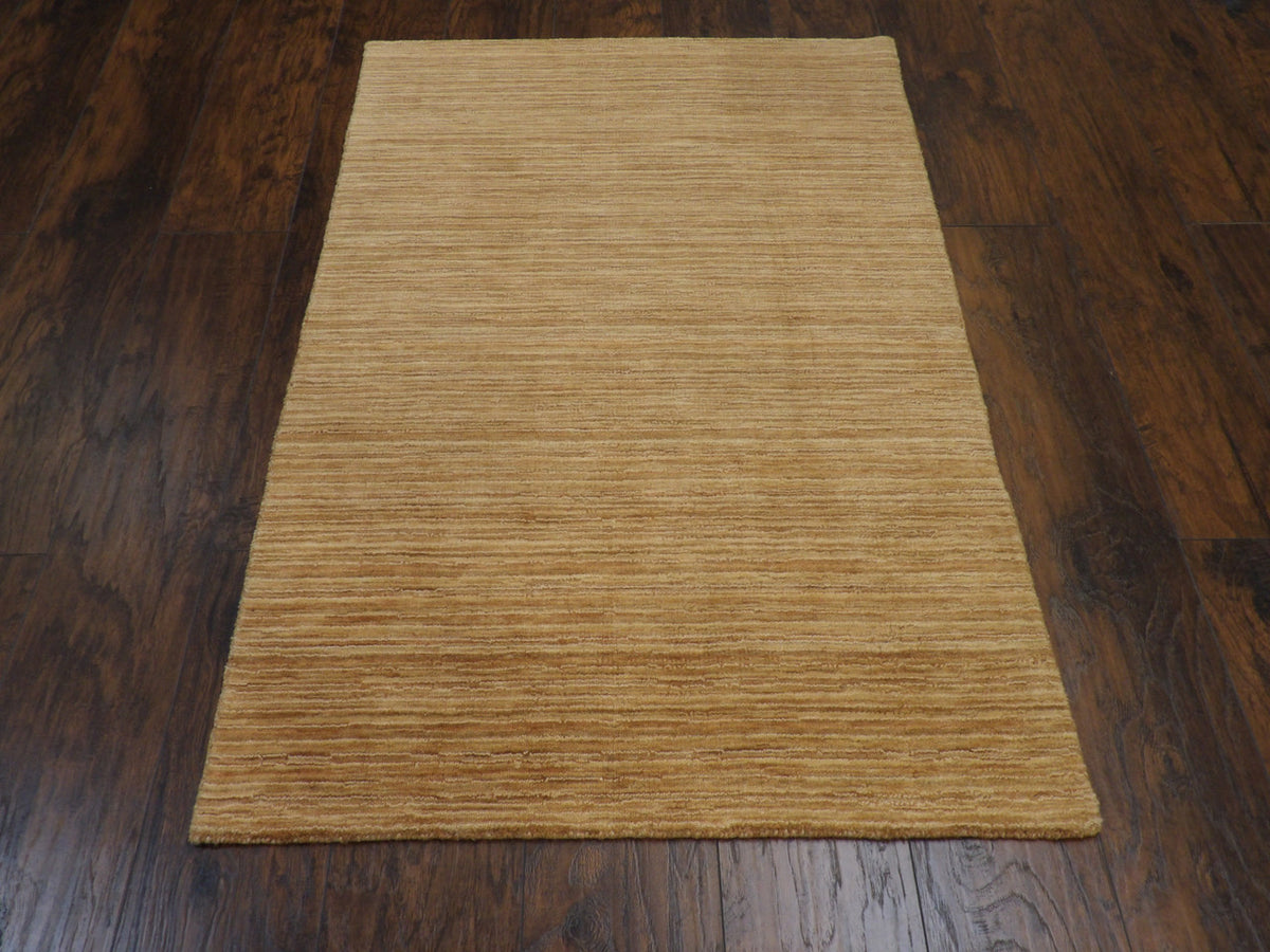 Close-up of wool pile, brown modern rug