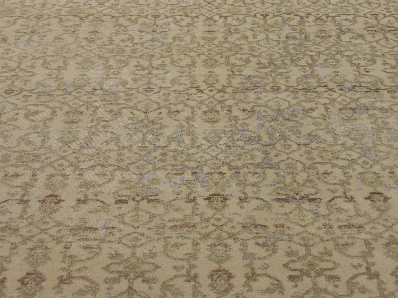 Back of Oushak hand-knotted rug