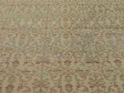 Back of Oushak hand-knotted rug