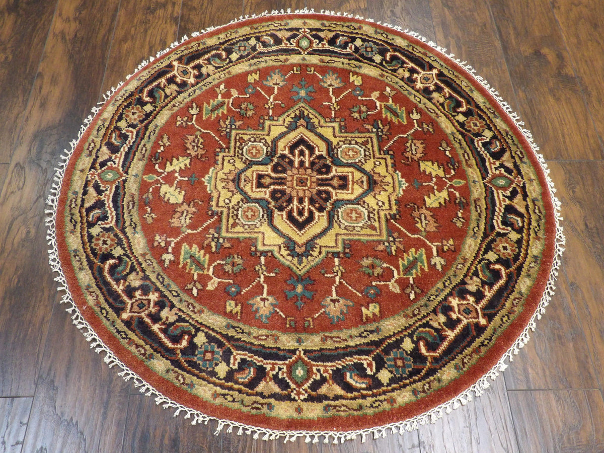 Close-up of wool pile, Blue & Red rug